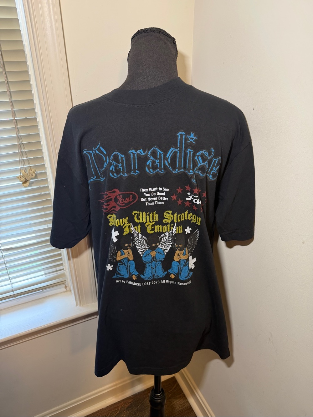Paradise Lost Graphic T Shirt Black Love With Strategy Not Emotion Size S